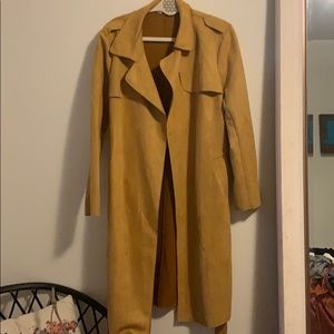 Suede trench coat